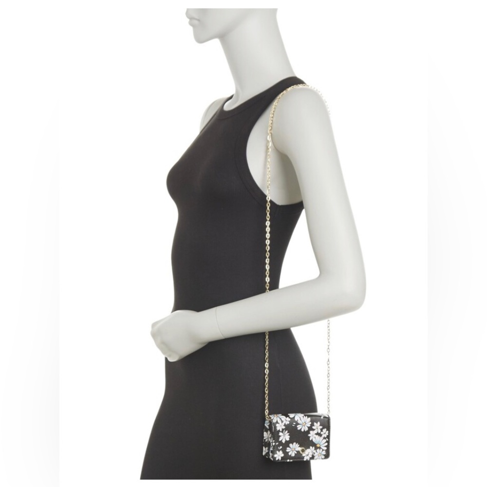 Steve Madden Crossbody Purse Black Floral Design BNWT